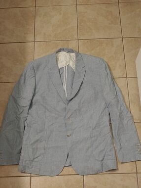 Reiss Light Blue Linen Blend Men's Blazer Size 44